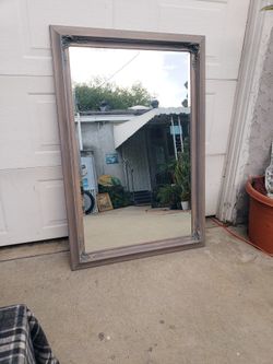 Large Mirror In Wood Frame 