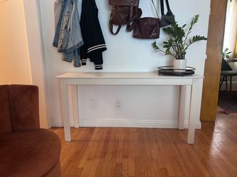 White Wood Console Table