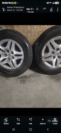 2 tires with rims  16  for honda