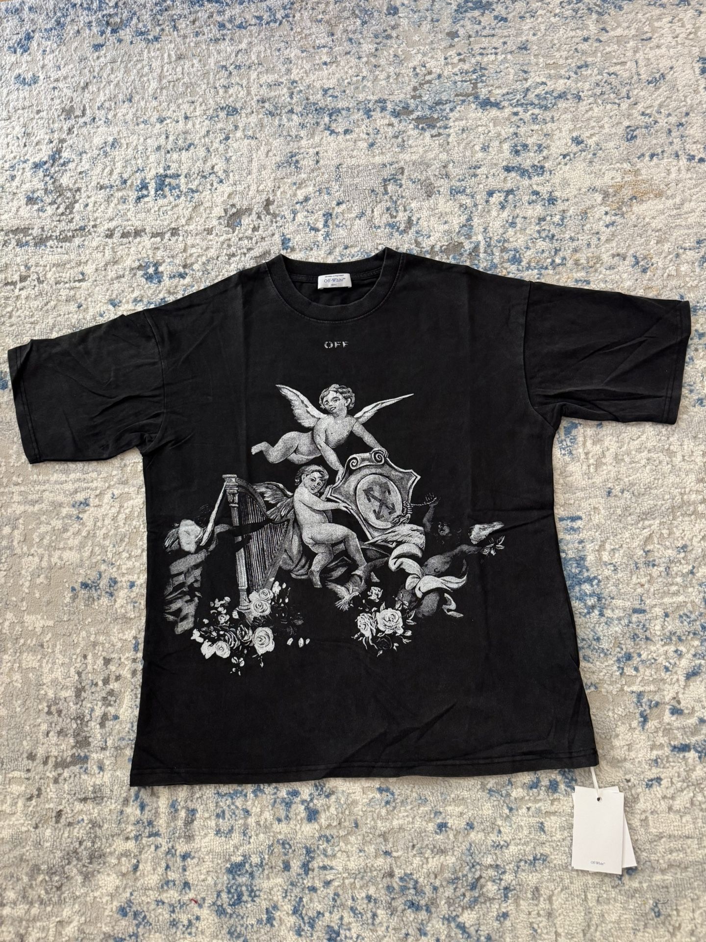 OFF WHITE Black Vintage Putti T-shirt
