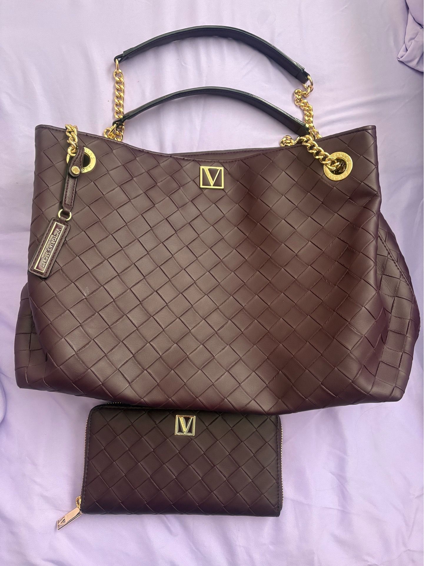 Victoria’s Secret purse & wallet, black violet, woven