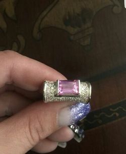 Pink & White Sapphire Ring
