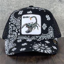 Goorin bros The Farm Animal Deadly Scorpion Paisley Trucker Hat Exclusive Holo Tags Labels New