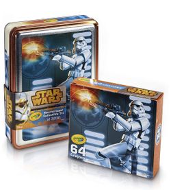 Stormtrooper Collectible Tin with 64 Star Wars-themed Crayola crayons and more! NEW