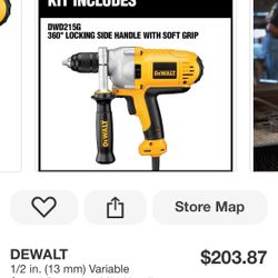 DEWALT 1/2 in. (13 mm) Variable Speed Reversing Mid-Handle Grip Drill with Keyless Chuck