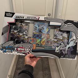 Brand New Pokemon Heavy Hitters Unova Premium Collection Box White Flare Black Bolt Costco