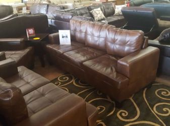 They’re Leather 3-piece living room set