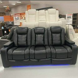 New 🍫$10 Down Payment Finance 🚚Black Party Time Led Power Reclining Living Room Set 🍫Sofa & Loveseat