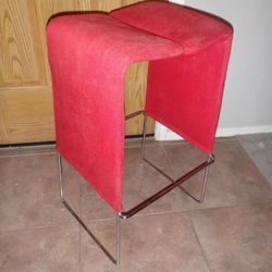 B&B Italia Lazy '05 Sled Base High Fabric Stool Red