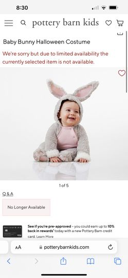 Easter Bunny Baby Costume Pottery Barn