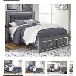 FULL SIZE BED FRAME WITH 2 STORAGE DRAWERS