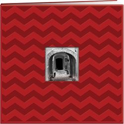 New Pioneer Red Chevron Embossed Post Bound 12”x 12” memory Scrapbook Album