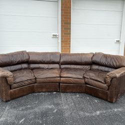 Brown Leather Sectional *FREE DELIVERY 🚚 