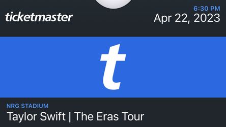 Taylor Swift April 22nd Concert Ticket Section 634