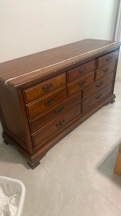 Large Wood Dresser with 9 Drawers