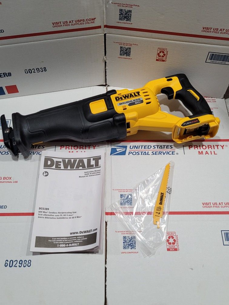 New Dewalt 60V Reciprocating Saw DCS389 Brushless SawZall Cordless