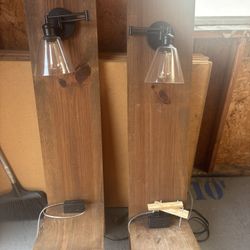 2 Industrial Floating End Tables