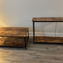 Beautiful Wood Coffee And Side Table