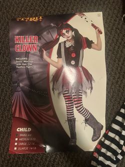 Girls killer clown costume