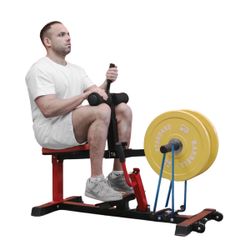 Adjustable Seated Calf Raise Machine - Home Gym Leg Trainer with Band Pegs & Weight Plate Loading  Red)