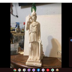 Alabaster Athena Statue Figurine Greek Goddess Themed Decor 16" Tall 3LBS 