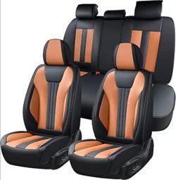 Car Seat Covers Full Set 5 Seats, Faux Leather Seat Covers​ with Headrest, Waterproof & Non-Slip Automotive Seat Covers​ Universal Fit for Most Cars, 