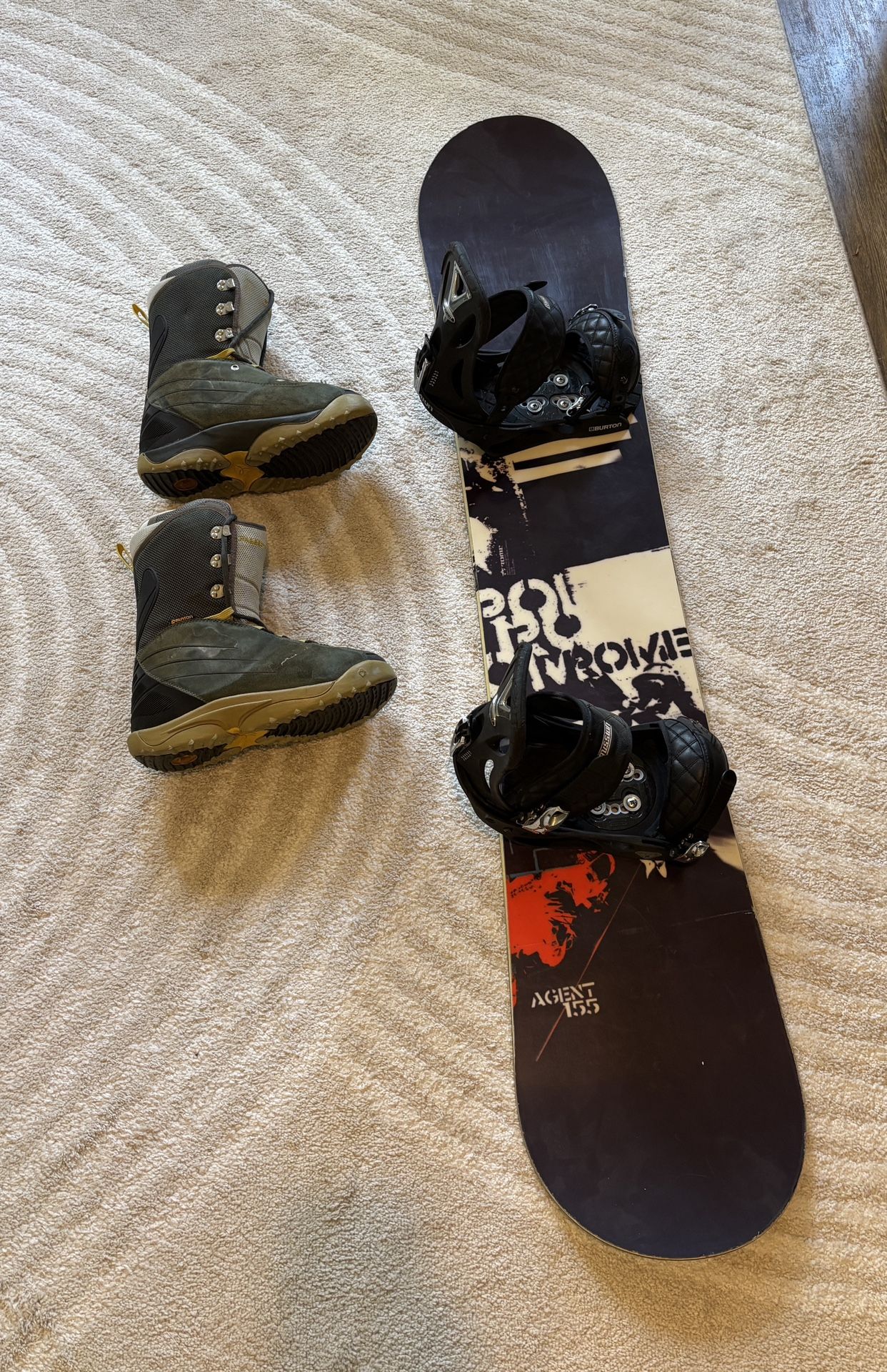 Snowboarding Gear - Rome Agent 155, Bindings, Boots And Helmet