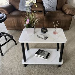 New White Marble Wood Table