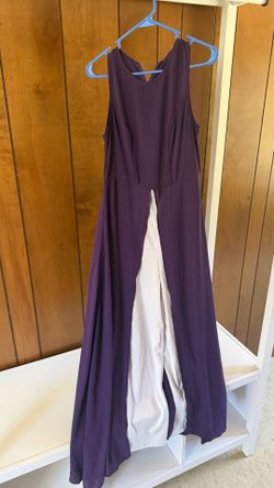 Women's Purple Split-Front Jumpsuit