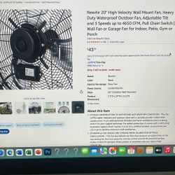 Newair Wall Mounted Fan