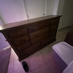 brown dresser with mirror 