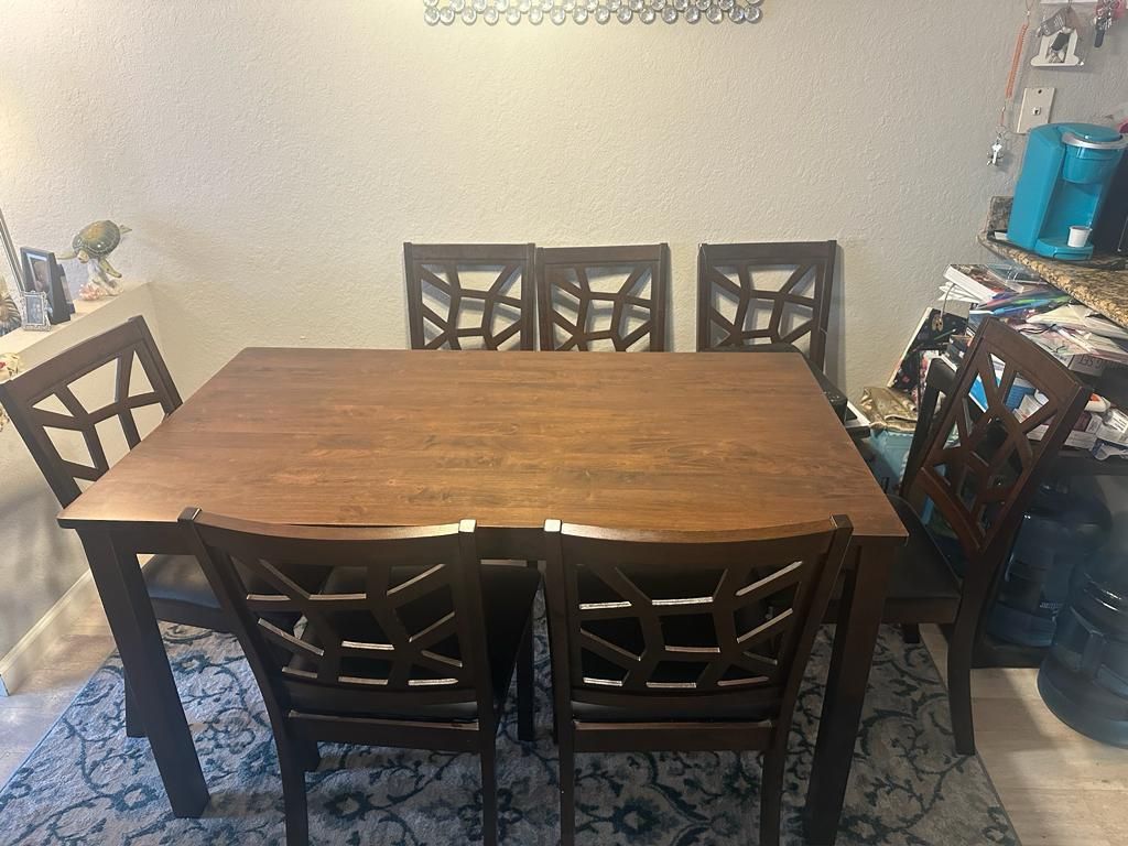 7-Piece Dining Table Set .. Size : 55.13 X 31.63