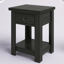 Two Wood Black Side Tables