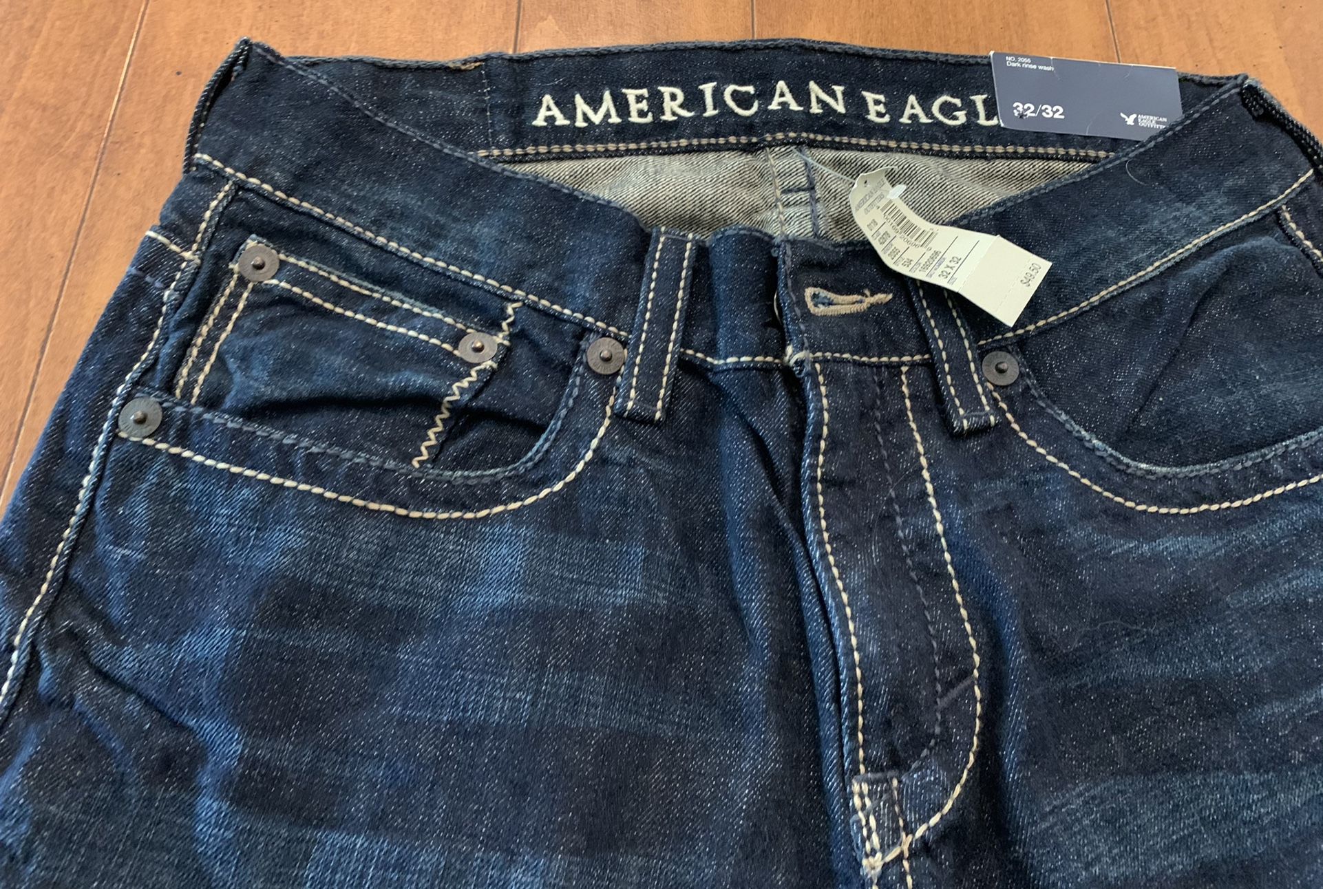 American Eagle 32/32 Dark Rinse Wash Ow Rise Boot Bootcut Leg Relaxed