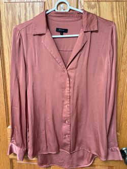 Quince Silk Button-Down Blouse Size Small