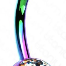 14gX7/16 Annod. Rainbow Belly Button Ring