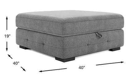 Gray storage ottoman -Rooms to Go