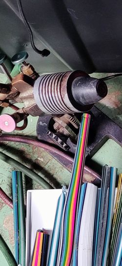 Glass blowing torch and color rods. ( vac stack)