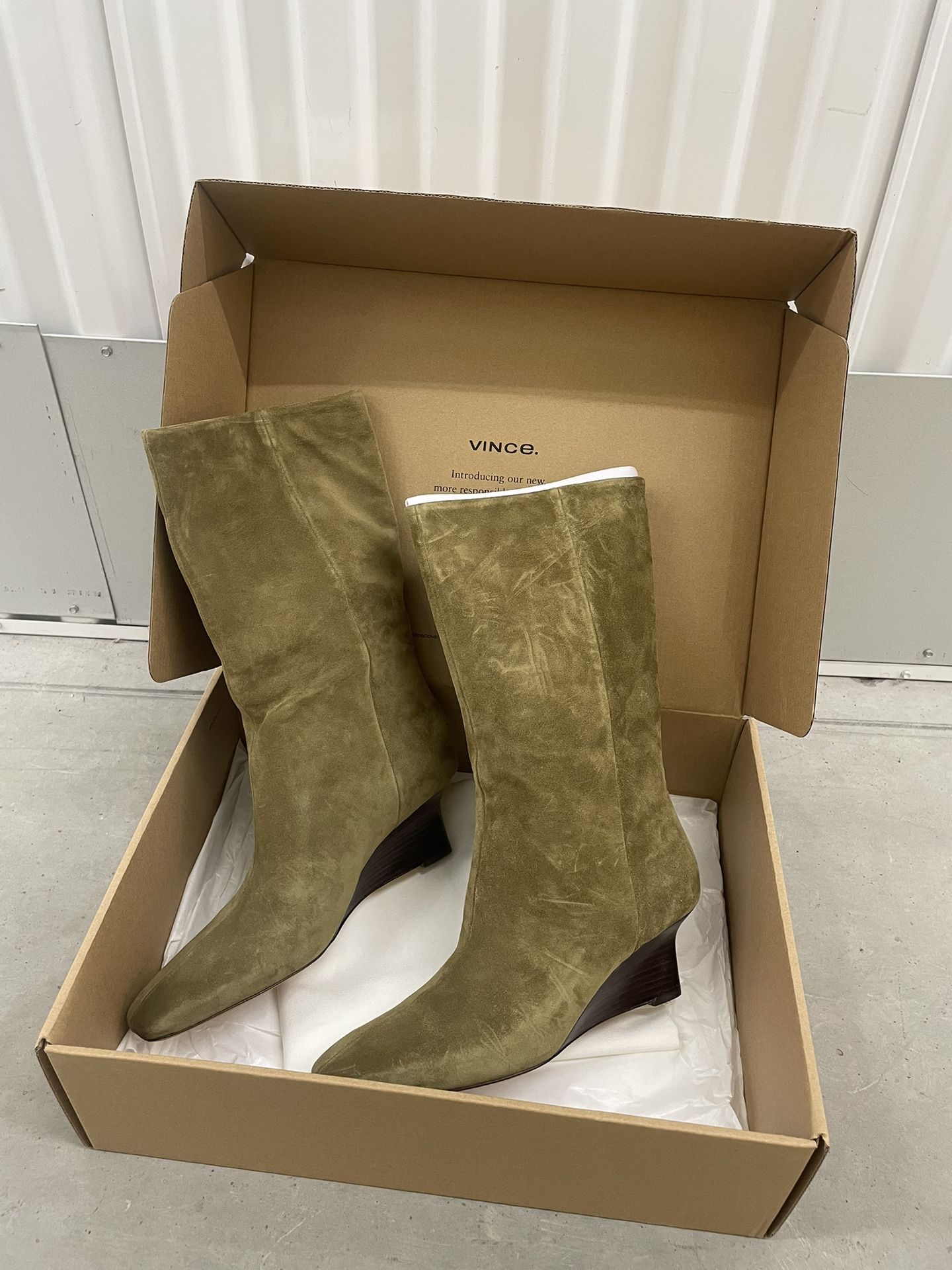 New Vince Suede Wedge Boots