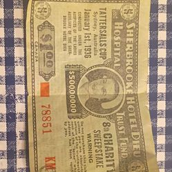 1936 Tattersalls Cup Sweepstake Ticket Sydney Australia