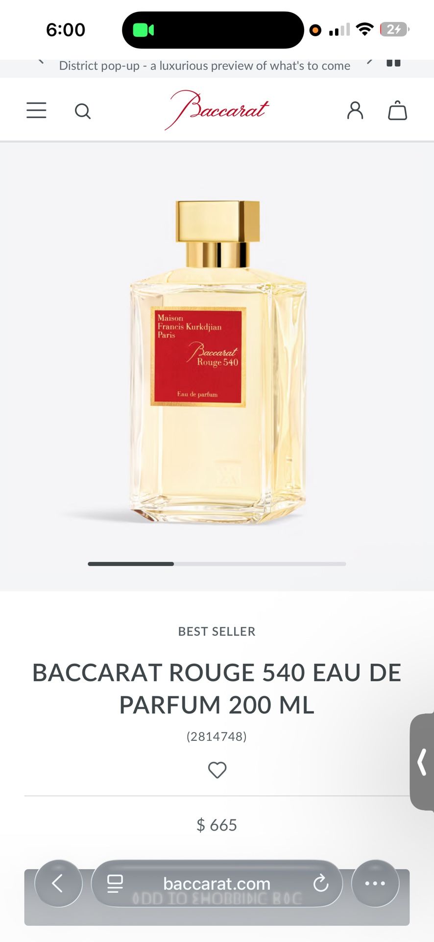BACCARAT ROUGE 540 EAU DE PARFUM 200 ML