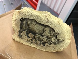 Hand Carved Painting On Stone/Rock