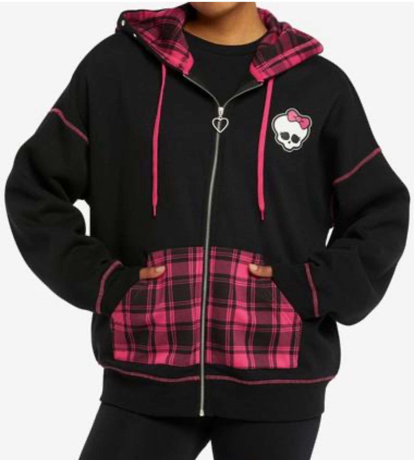 Monster High Logo Plaid Hoodie