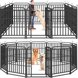 Kfvigoho Heavy Duty Dog Playpen: 12 Steel Panels 40" Height, Square Steel Pipe with Reinforced Crossbars, 27FT 57 Sq.ft Portable Fence for Yard RV Cam