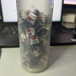 Granvela Pack 55 Gateron KS-8 Red Switches for Mechanical Keyboards,3-pin Black-Shell Compatible with SMD RGB Light