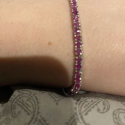 Karis Ruby Tennis Bracelet in Platinum Bond (8.00 In) - new!