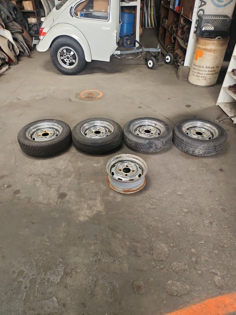 15 Inch 4 Lug Chrome Rims
