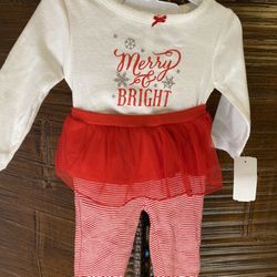 NWT Carter’s Baby Girl Christmas Outfit Size 3 Months