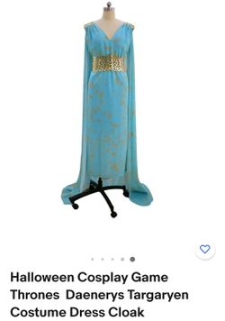 Halloween Cosplay Game Thrones Daenerys Targaryen Costume Dress Cloak

