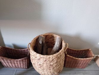 Set of 3 Wicker Storage Baskets